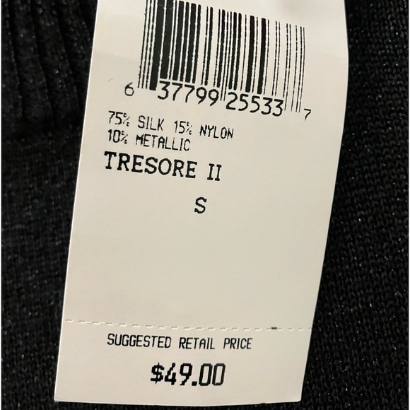 Due Per Due black silk metallic  short sleeve top. Size S - Picture 4 of 4